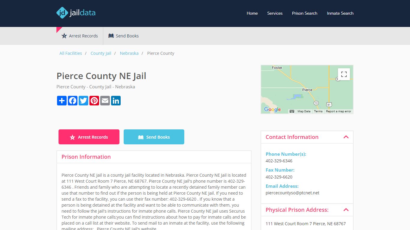 Pierce County NE Jail Inmate Search and Prisoner Info - West Court ...